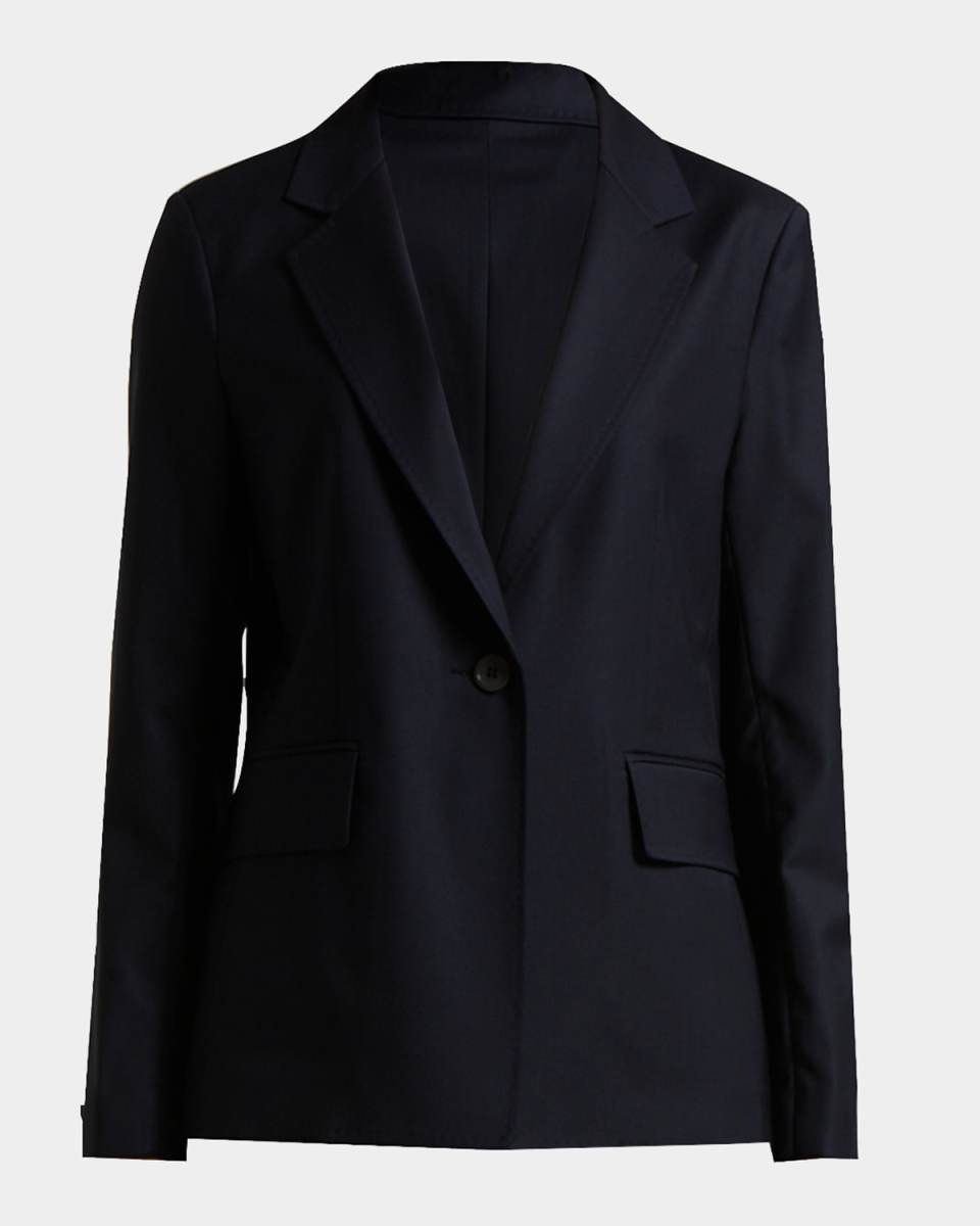 Single-Button Virgin Wool Blazer
